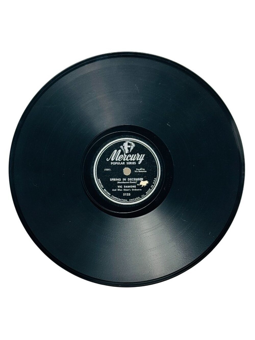Vic Damone Spring In December 10 Inch Shellac 78 RPM Record Mercury 5123 VG+
